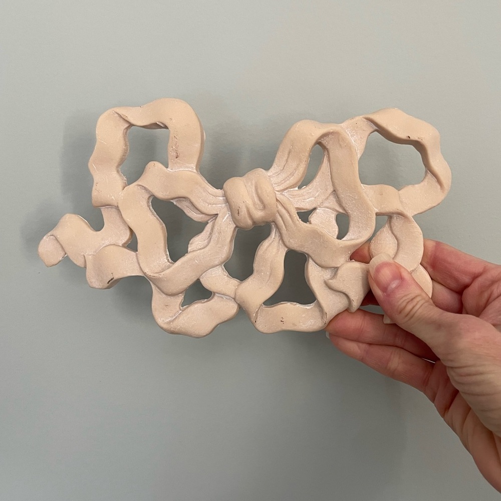 Vintage Bow Wall Decor Home Accent • Bow Decor • Bow Home Accent •Ribbon • Clay